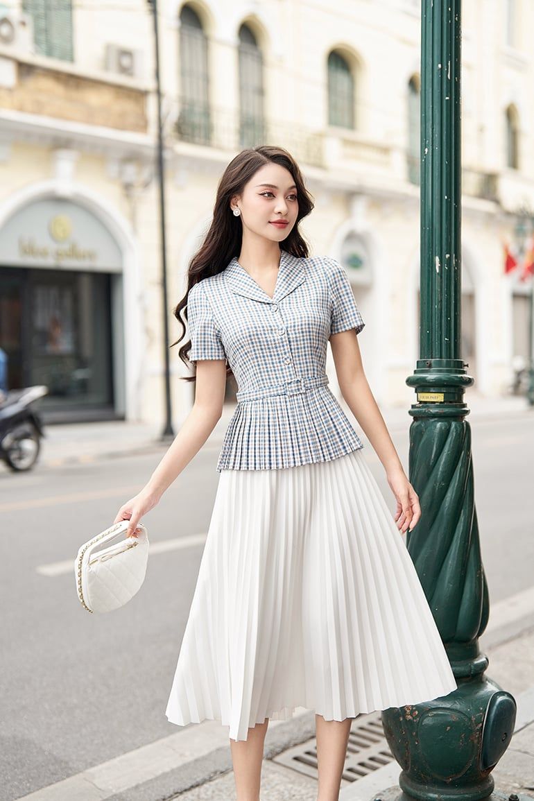  ÁO PEPLUM XẾP LY 5674 