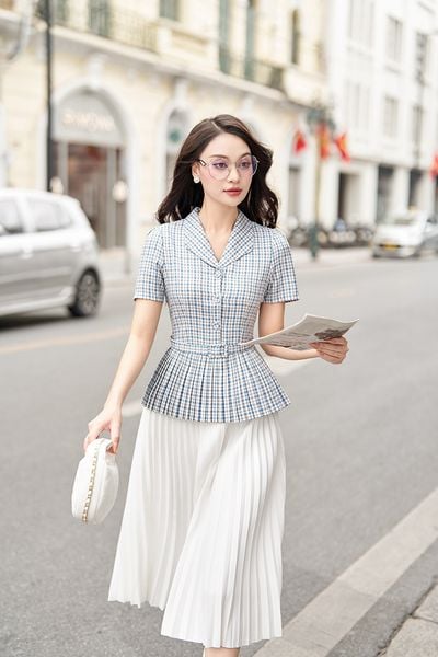  ÁO PEPLUM XẾP LY 5674 