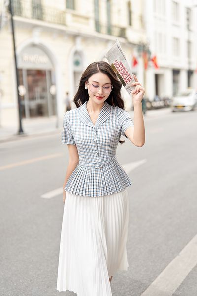  ÁO PEPLUM XẾP LY 5674 