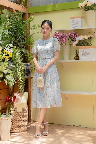  ĐẦM VOAN HOA 3649 