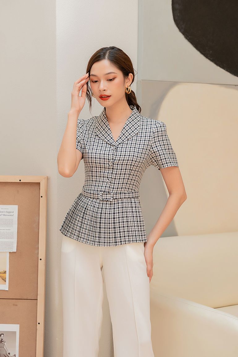  ÁO PEPLUM XẾP LY 5674 