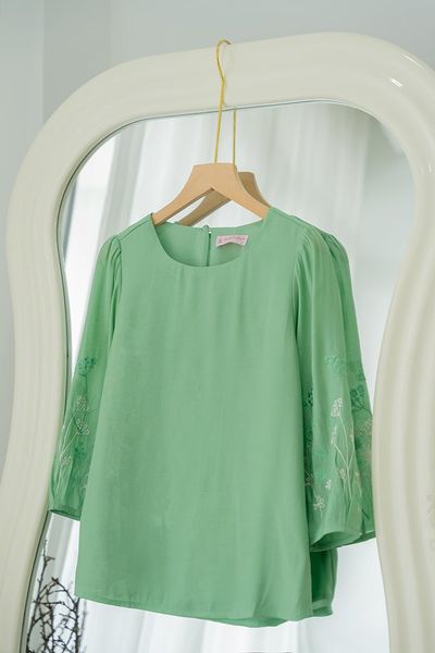  ÁO KIỂU THÊU HOA 6016 