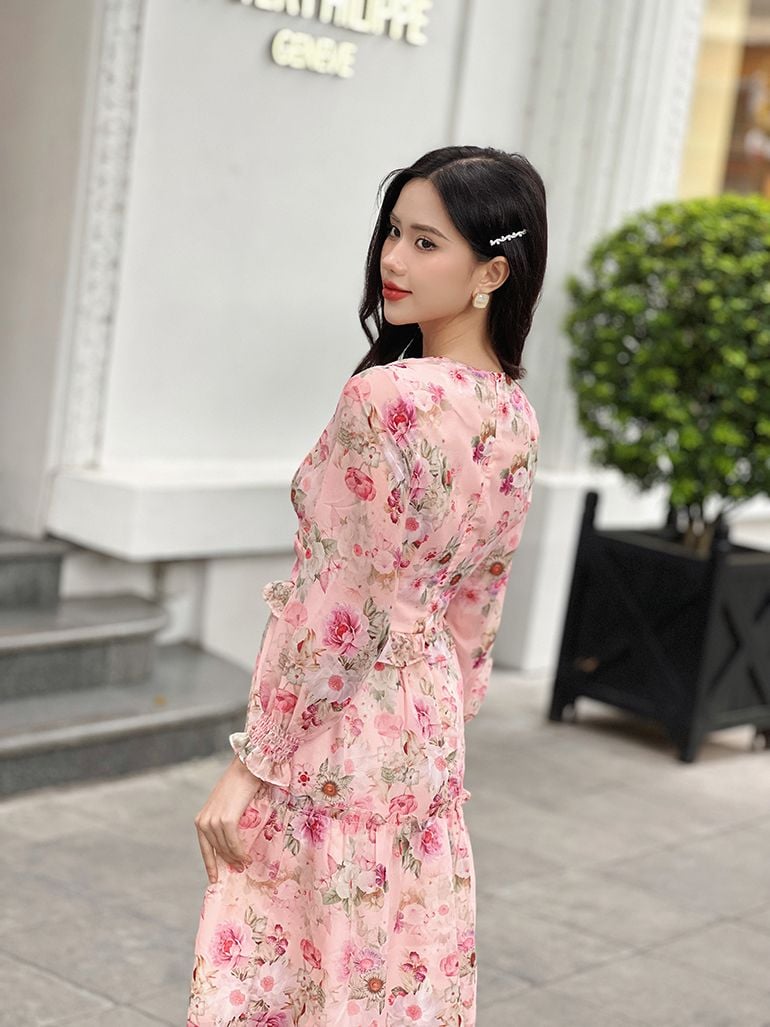  ĐẦM HOA NHẸ NHÀNG 3496 