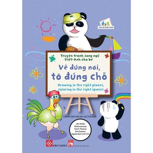 Truyện tranh song ngữ Việt-Anh cho bé Drawing in the right places, coloring in the right spaces Vẽ...