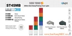 ST45MBF-WM-4-12-RAGB Đèn tháp Qlight Φ45 Bóng Sợi đốt 4 tầng Còi 5 âm báo 85dB IP23