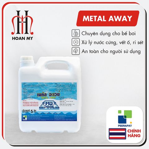 Hóa chất xử lý nước cứng, vết ố vàng, vết rỉ sét trên thành bể bơi và dưới đáy bể METAL AWAY