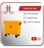 Thùng rác nhựa 660 lít chất liệu HDPE