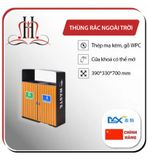 Thủng rác gỗ ngoài trời đôi HG187