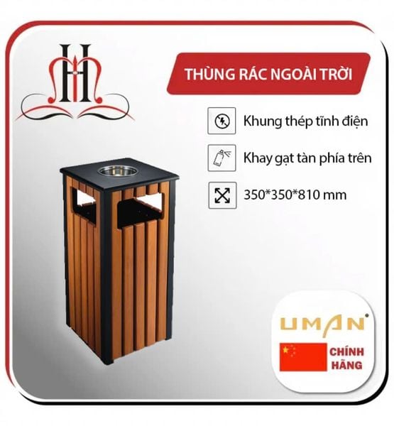  Thùng rác gạt tàn ngoài trời HM9494 