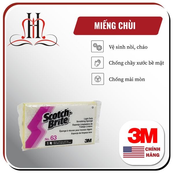 Miếng cọ rửa tác động kép #63 3M 