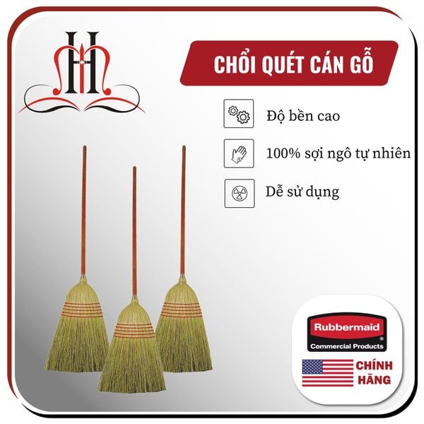  Chổi quét sàn bằng sợi ngô Rubbermaid FG638100RED 