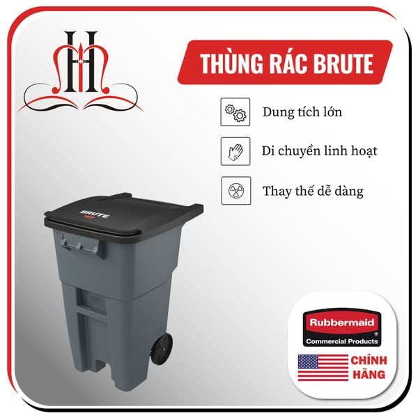  Thùng rác đạp chân 2 bánh xe 189 Lít 1971956 
