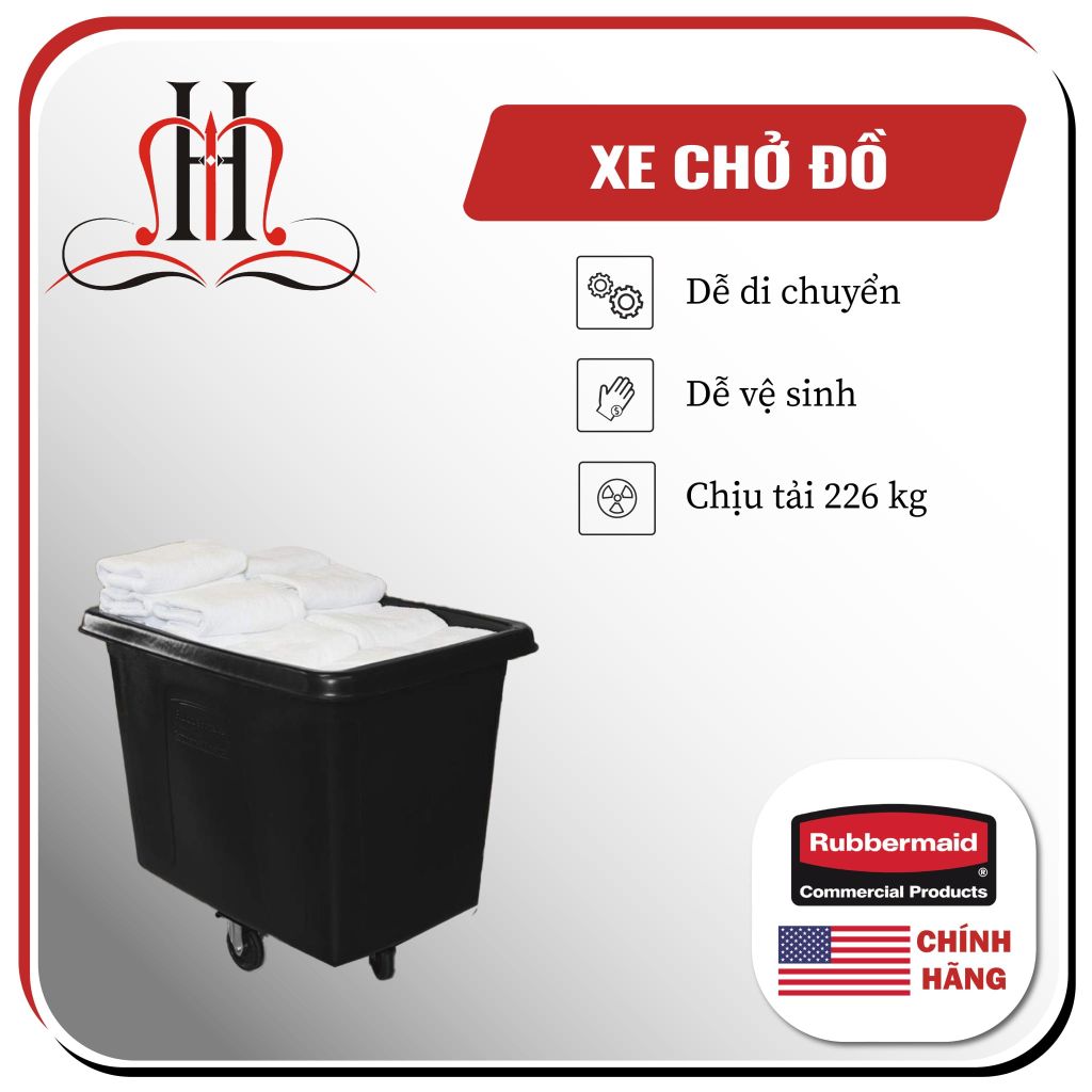  Xe chở đồ bẩn ướt màu đen 