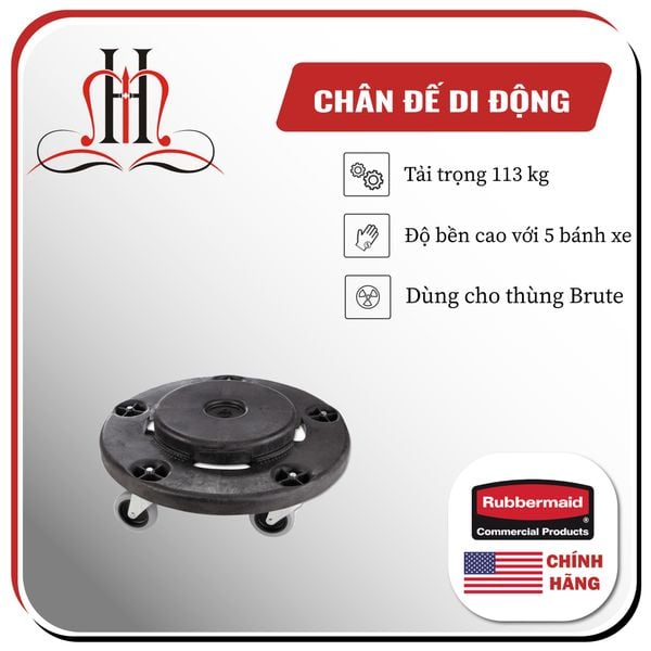  Đế có bánh xe cho thùng rác Rubbermaid 