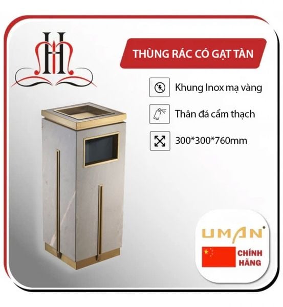  Thùng rác gạt tàn đá cẩm thạch 