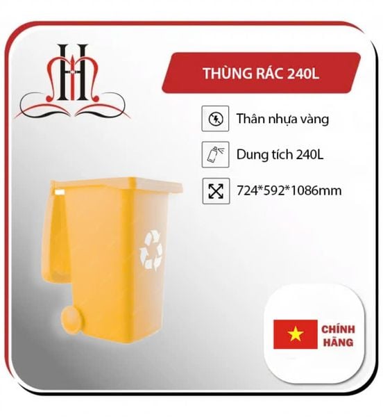  Thùng rác nhựa 240 lít 