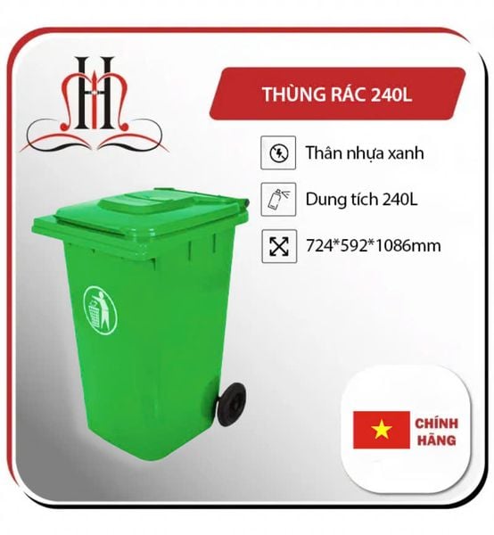  Thùng rác nhựa 240 lít 