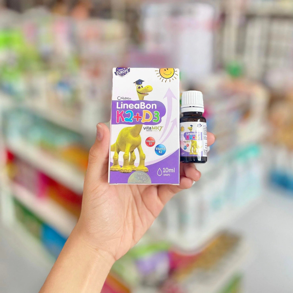 Lineabon Vitamin D3 K2 nhỏ giọt – Hỗ trợ hấp thu canxi, phát triển chiều cao cho trẻ sơ sinh
