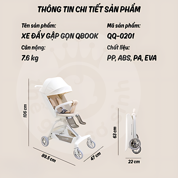 Qbook Xe Đẩy Gấp Gọn QQ0201