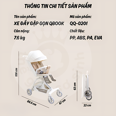Qbook Xe Đẩy Gấp Gọn QQ0201