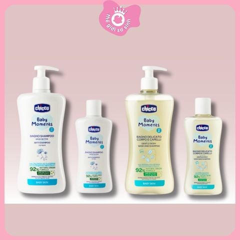 Chicco Sữa tắm gội chiết xuất Hoa Cúc / Yến Mạch/ Gấu Natural Sensation Mẫu Mới với size 200ml và 500ml Cho Bé