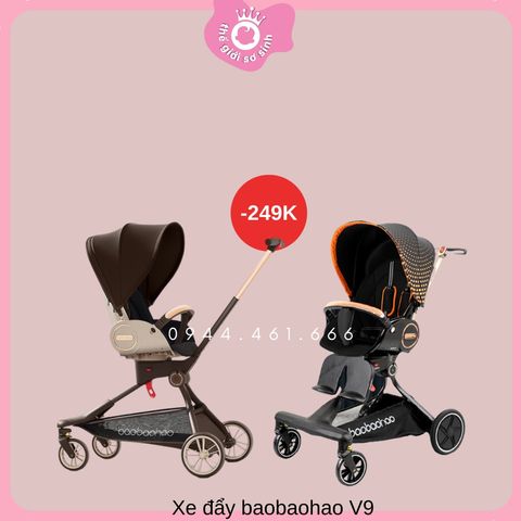 Xe Đẩy 2 Chiều V9 3 Tư Thế Ngồi/Ngả/Nằm 0-4 Tuổi