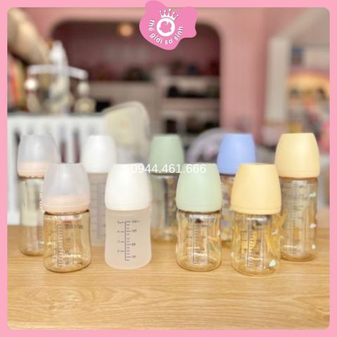 Bình Sữa Moy 170ml/270ml Trơn, Đám Mây, Lạc Đà, Hoa Cúc, Thủy Tinh, Tím