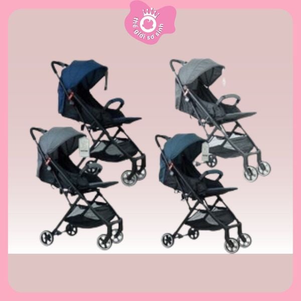 Xe Đẩy C3A Gluck 3 Tư Thế Ngồi/Nằm/Ngả 0-3 Tuổi ( Navy,Xanh rêu ,Xám , đen)