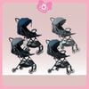 Xe Đẩy C3A Gluck 3 Tư Thế Ngồi/Nằm/Ngả 0-3 Tuổi ( Navy,Xanh rêu ,Xám , đen)