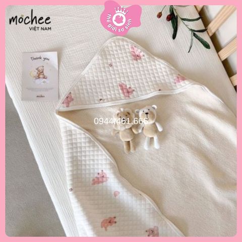 Chăn choàng ủ lụa thỏ gấu cotton lụa mo chee