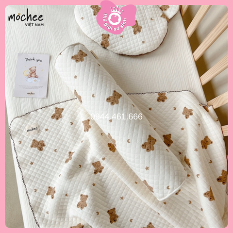 Mochee gối ôm cho bé chất liệu lụa, hình thỏ và hình gấu