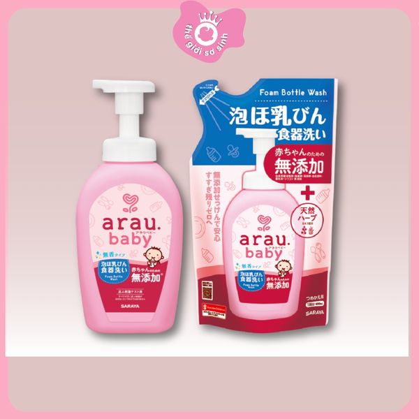 Nước Rửa Bình Sữa Arau Baby chai 500ml/ túi 450ml Cho Bé