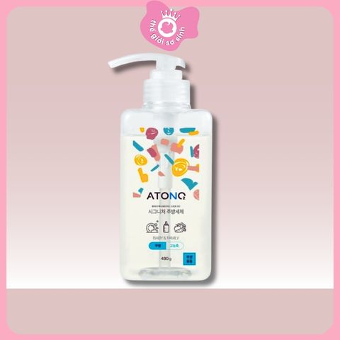 Atono2 Nước Rửa Bình, Rau Củ Và Chén Bát Thuần Chay Đậm Đặc Cho Bé Từ 0+m/ Không Mùi 480g