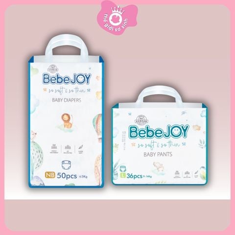 Tã/bỉm BEBEJOY cho bé đủ size NB,S,M,L,XL,XXL mền mại, thấm hút tốt
