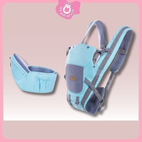 Địu em bé Zavanese kèm đế ngồi có đỡ cổ, trợ lực chống gù 9 tư thế cho bé 0-36M