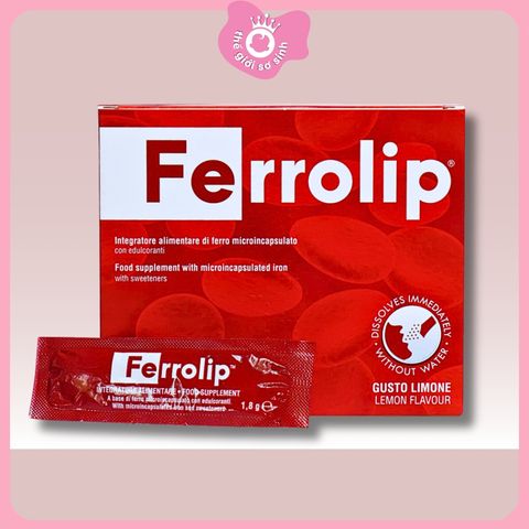 Ferrolip bổ sung sắt hữu cơ cho mẹ bầu và người thiếu sắt hộp 20 gói