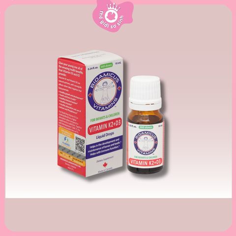 BioAmicus vitamin D3k2 bổ sung cho bé - lọ 10ml