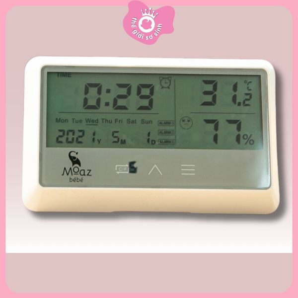 Nhiệt ẩm kế Moaz MB027, đo độ ẩm, nhiệt độ phòng, hiển thị ngày giờ -Bảo hành 1 năm lỗi 1 đổi 1