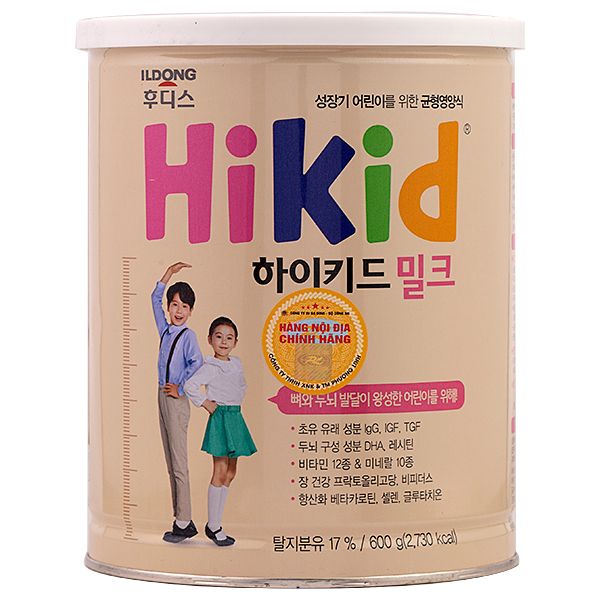 Hikid sữa Hàn hộp 600g Bò và Dê