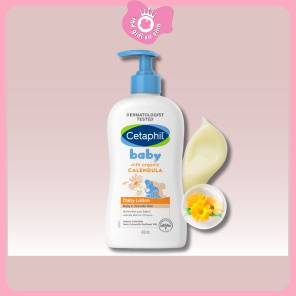 Sữa dưỡng da cho bé Cetaphil Daily Hoa Cúc hữu cơ 400ml có thể dùng cho da mặt ( 0M+)