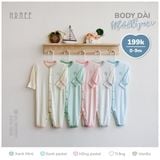Hrnee Body Dài Modal Organic có bao tay lật, cho bé 0-9M