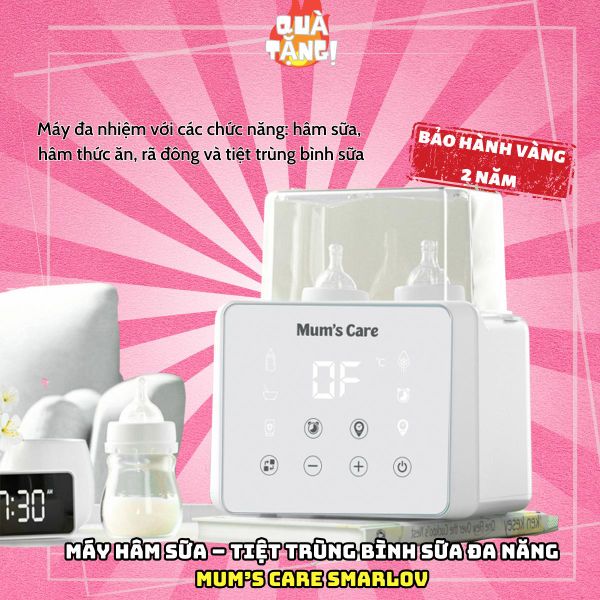 Máy hâm sữa đa năng MUM’S CARE SMARLOV MC6803 - bảo hành 2 năm ( trắng/hồng ) Cho Bé