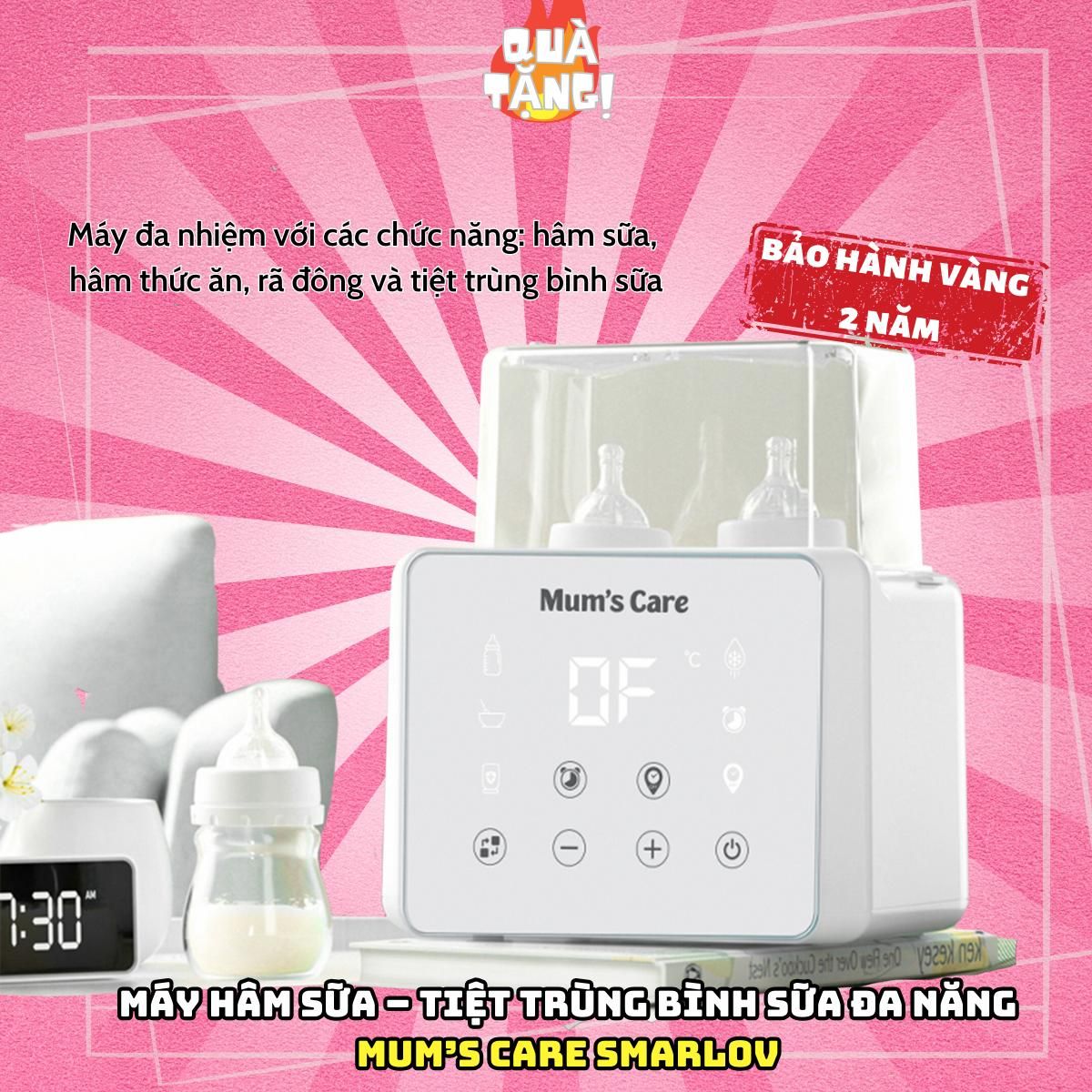  Máy hâm sữa đa năng MUM’S CARE SMARLOV MC6803 - bảo hành 2 năm ( trắng/hồng ) Cho Bé 