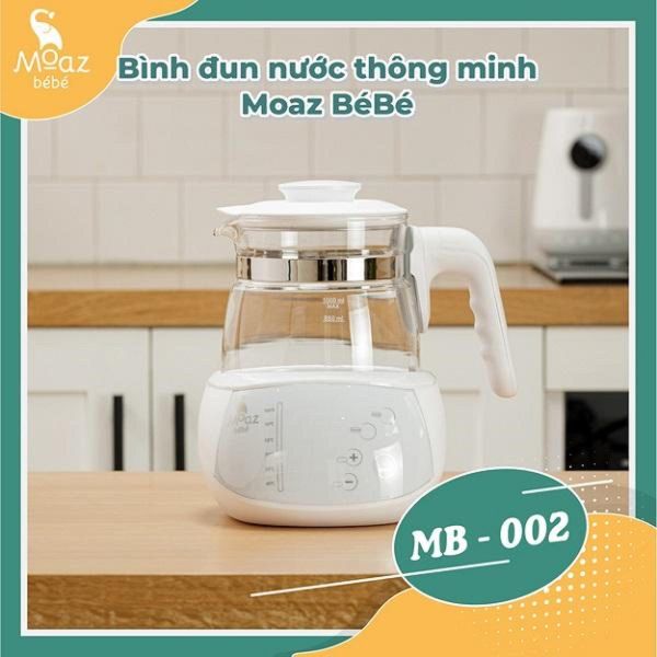 (Tặng 1 khẩu trang xô)-Bình đun nước thông minh Moaz MB002 bảo hành 1 năm