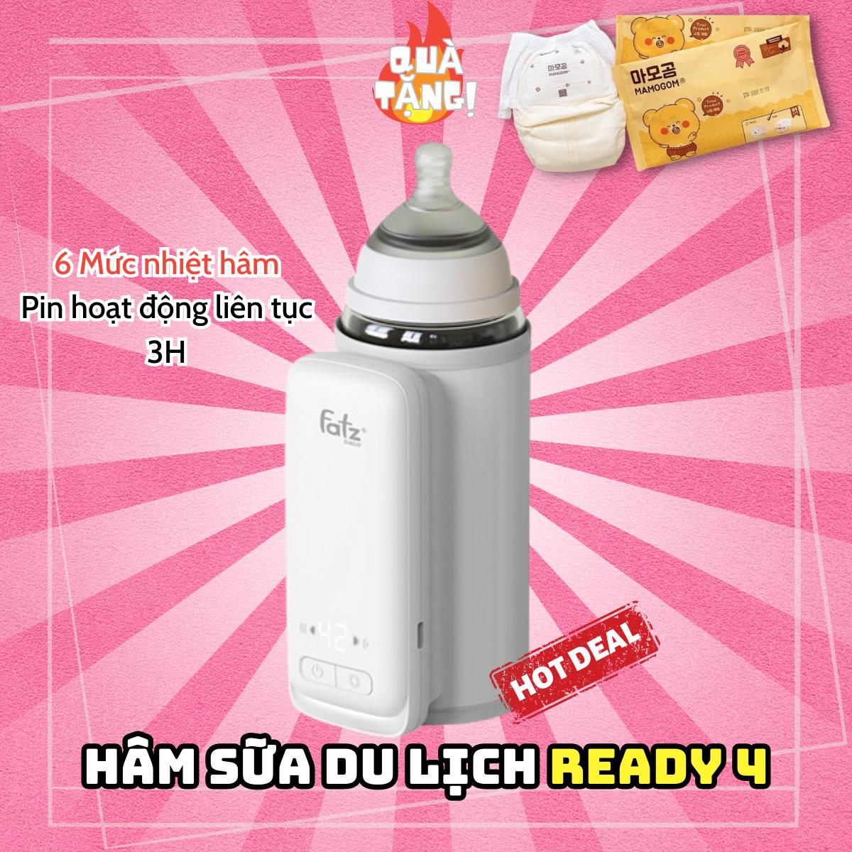  Hâm sữa dán quấn ủ Du Lịch Cầm Tay Fatzbaby Ready 4 - Bảo hành 1 năm 