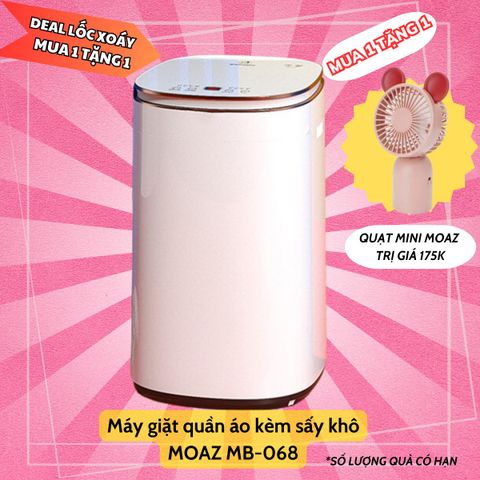 Máy giặt quần áo kèm sấy khô cho bé Moaz MB068 - bảo hành 1 năm lỗi 1 đổi 1
