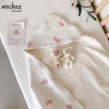 Chăn choàng ủ lụa thỏ gấu cotton lụa mo chee