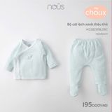 Nous Bộ set cài lệch dài tay thêu thỏ size New Born (0-3m)