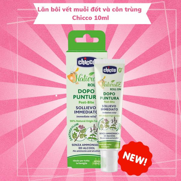 Lăn bôi làm dịu muỗi đốt Chicco tiện lợi  10ml cho bé 0m+