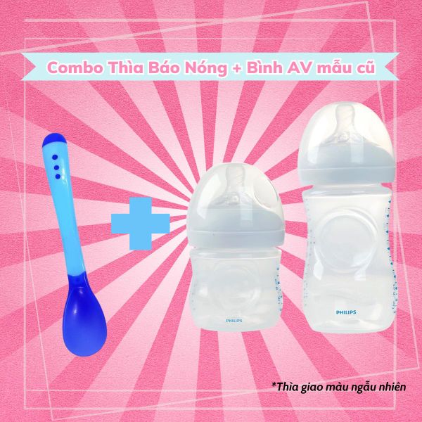 Combo sản phẩm Thìa ăn dặm + bình AV mẫu cũ và ppsu 125ml/260ml cho bé